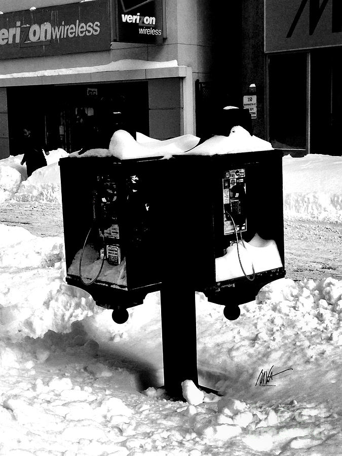 Boston - PayPhones Abandonded in Snow Photograph by Mark Valentine
