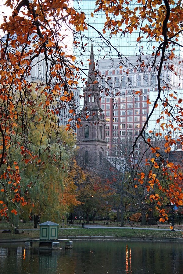 Boston Public Garden In Autumn Photograph