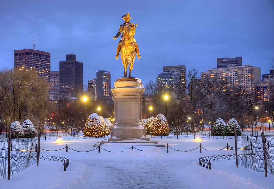 Boston Public Garden in Winter Photograph by DenisTangneyJr