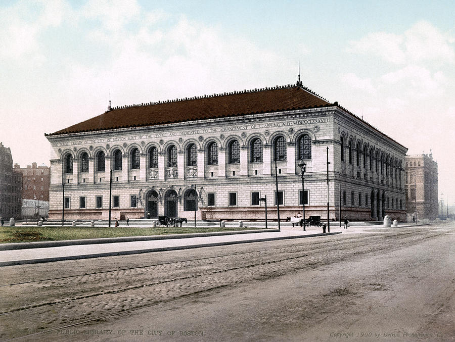 Boston Public Library, 1900 Photograph by Granger