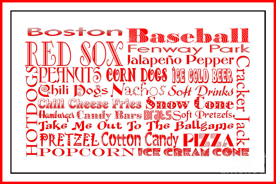Boston Red Sox Game Day Food 3 Digital Art by Andee Design