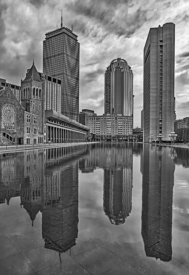 Boston Reflections BW Photograph by Susan Candelario
