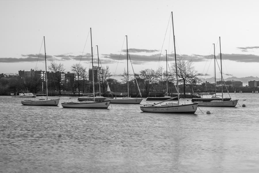 Boston river and sailboats  Photograph by John McGraw