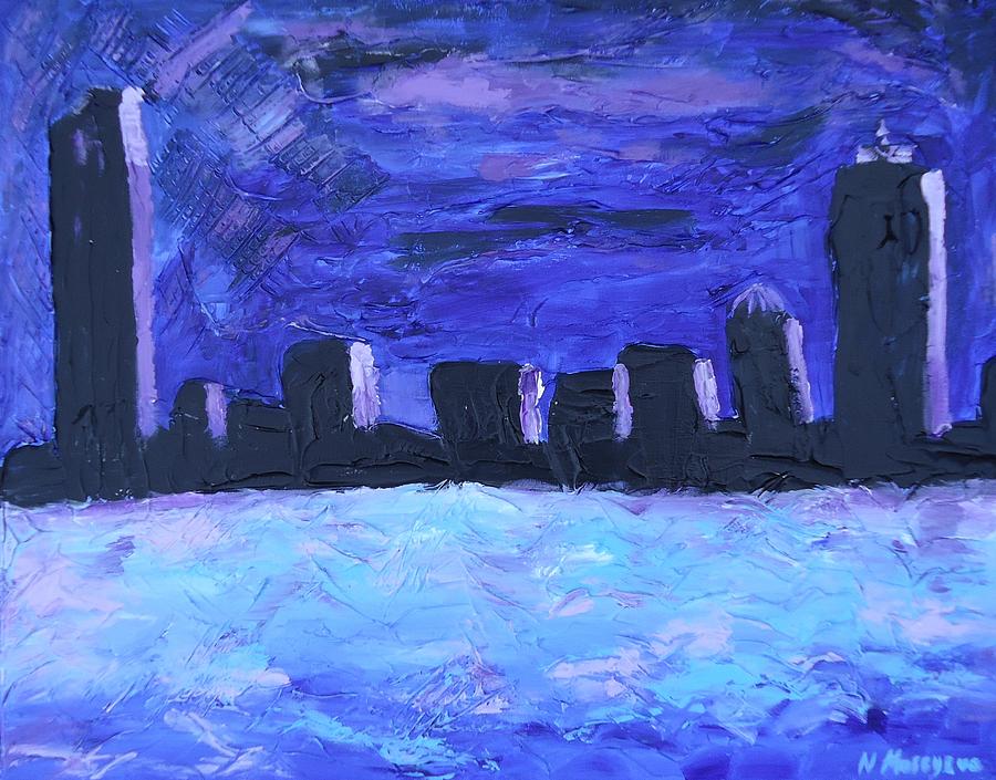 Boston Painting - Boston Sky Line  by Natallia Maseyeva