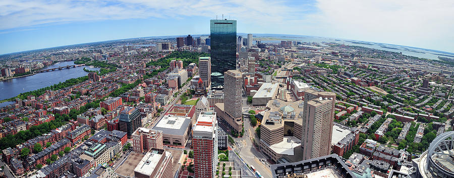 Boston skyline aerial view Photograph by Songquan Deng