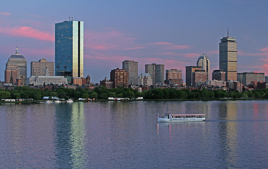 Boston Skyline and Sightseeing Boat Photograph by Juergen Roth