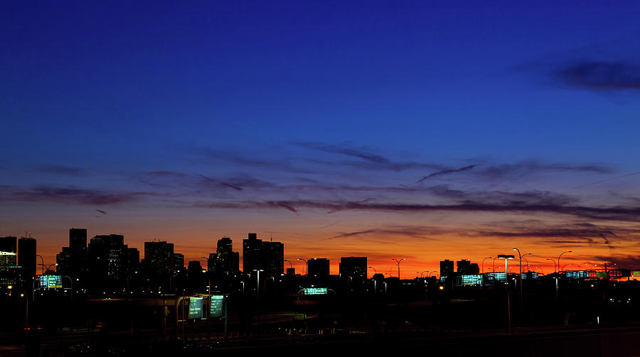 Boston Skyline At Night Photograph by Wladimir Bulgar