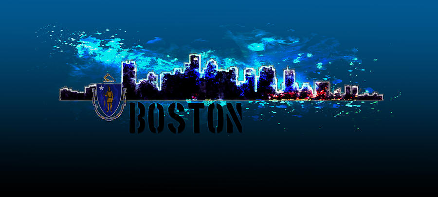 Boston Skyline Digital Art by Becca Buecher