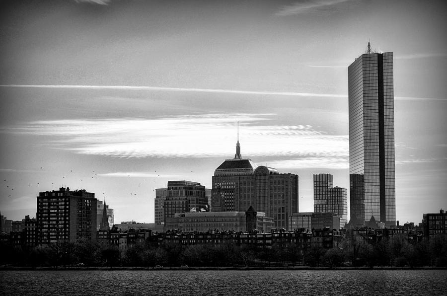 Boston Skyline - Black and White Photograph by Tricia Marchlik