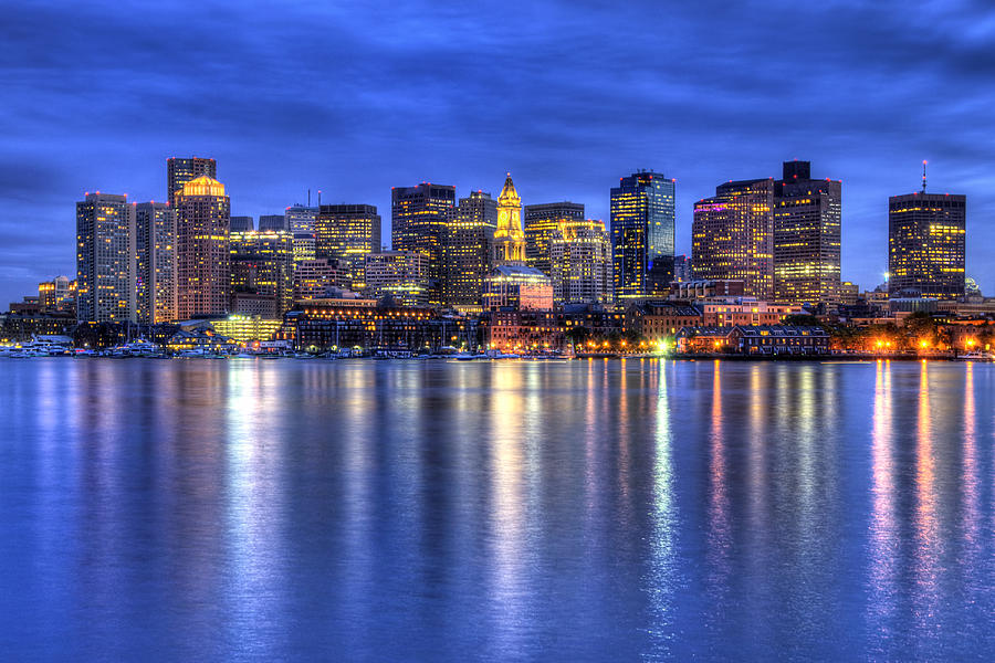 Boston Skyline by Night Photograph by Joann Vitali - Fine Art America