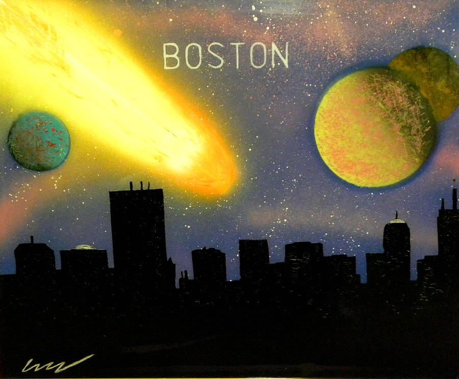 Cool Painting - Boston Skyline by Chris DeVries