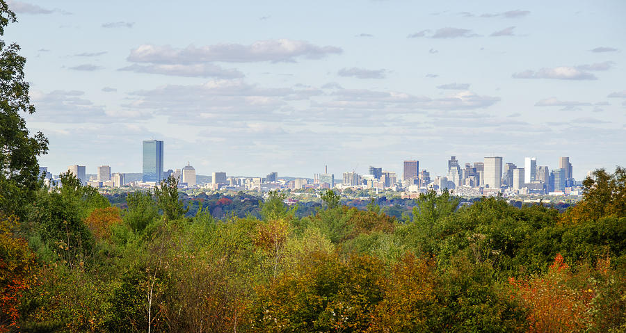 Boston Skyline in Autumn Photograph by Donna Doherty