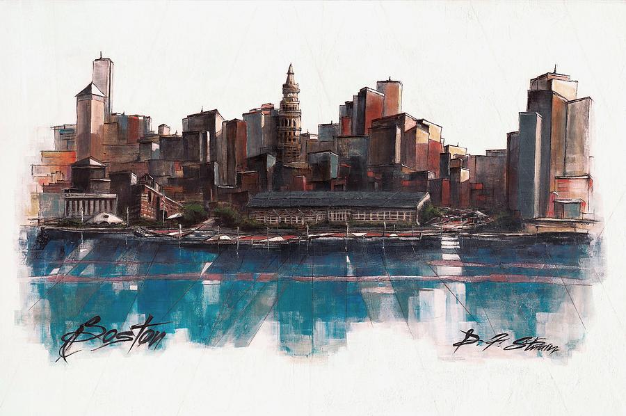 Boston Skyline  Number 1 Painting by Diane Strain