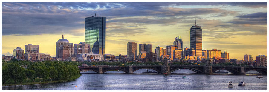 Boston Skyline Panoramic Border Photograph by Joann Vitali