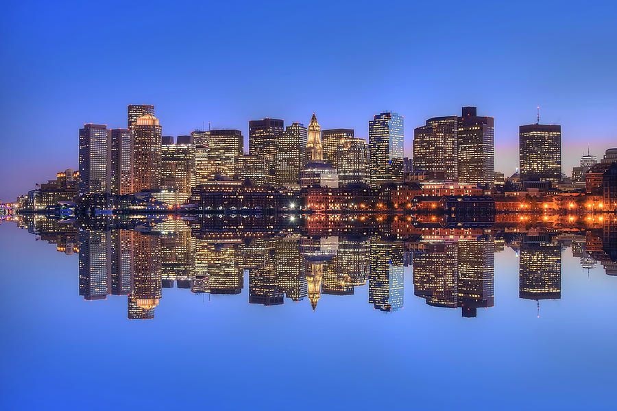 Boston Skyline Reflections Photograph by Joann Vitali
