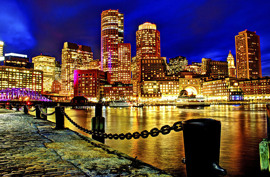 Boston Photograph - Boston Skyline - The Blue Hour by MakriGraphics