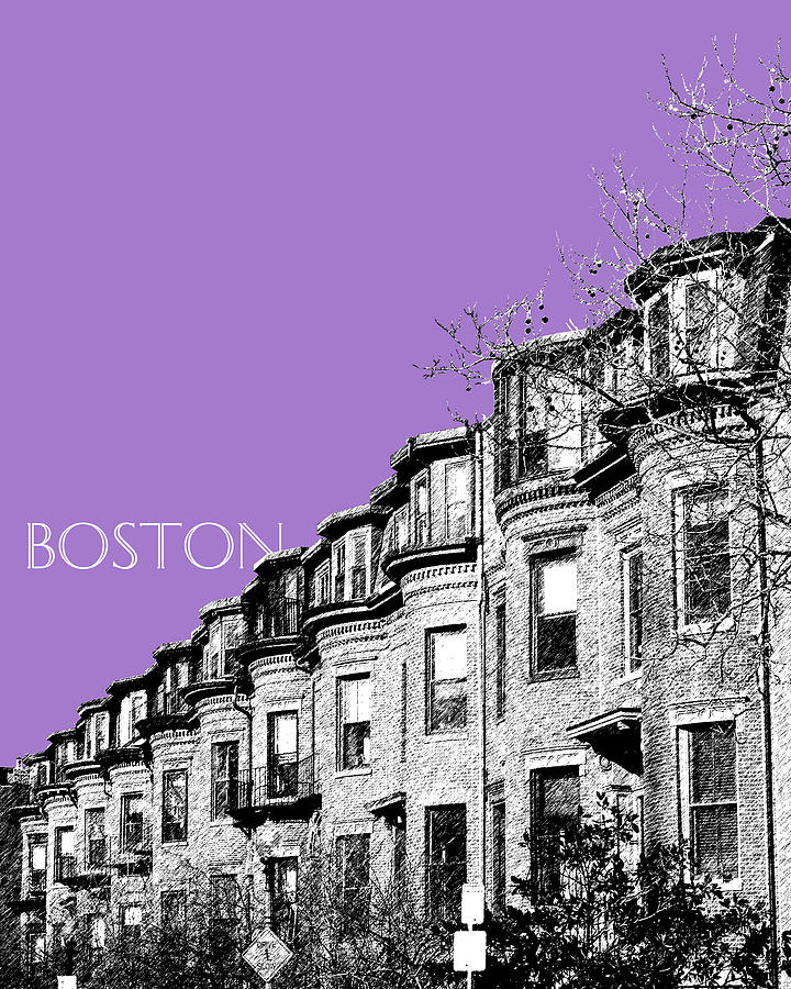 Boston South End - Violet Digital Art by DB Artist