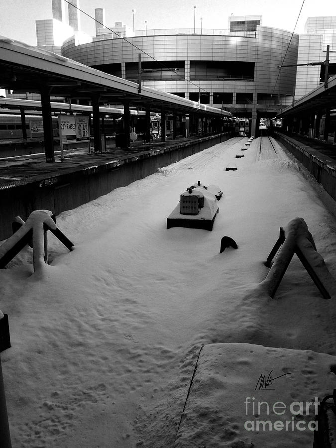 Boston - South Station Snow Photograph by Mark Valentine