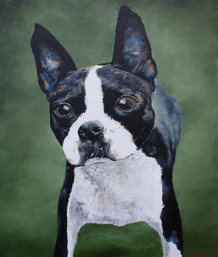 Boston Terrier Painting by Katrina Nixon