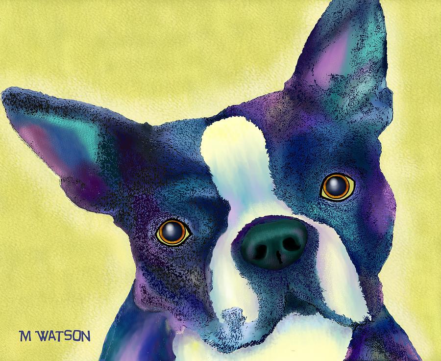 Boston Terrier Digital Art by Marlene Watson