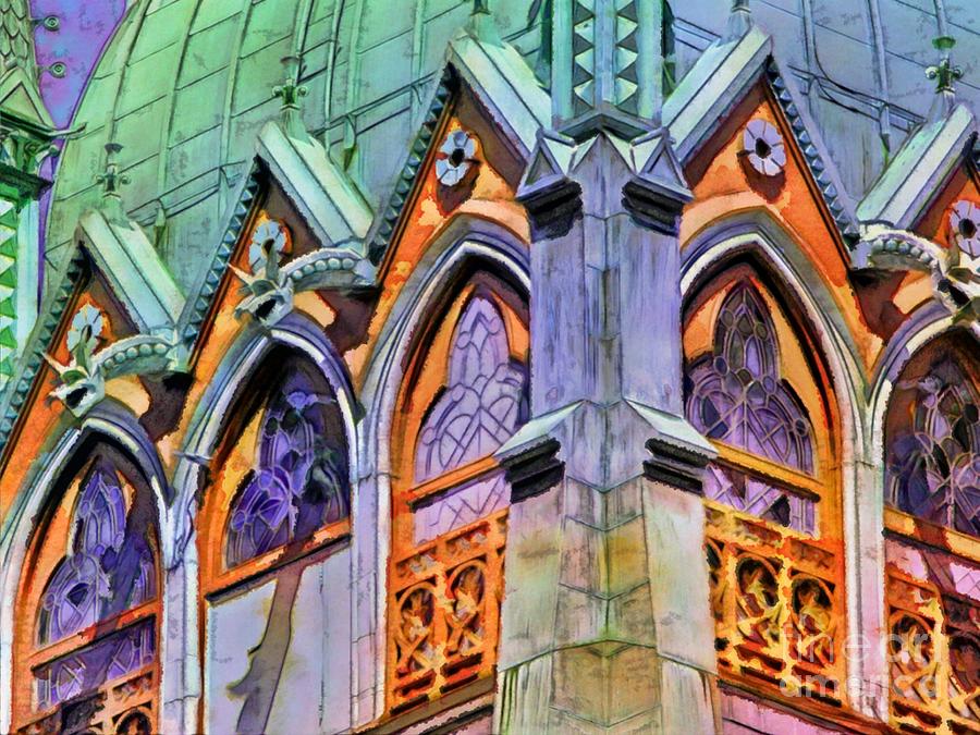 H Boston Trinity Church Arches - Horizontal  Painting by Lyn Voytershark
