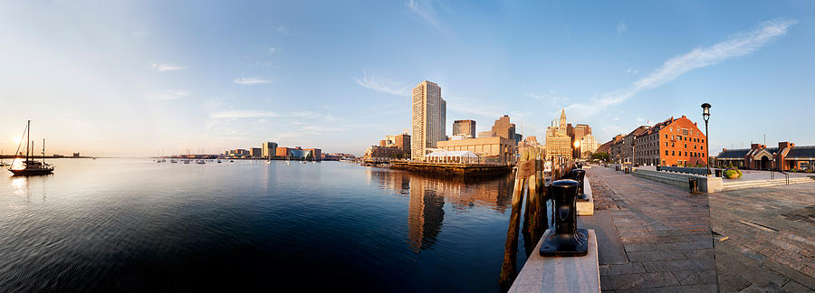 Boston Photograph - Boston waterfront in early morning sun by Jo Ann Snover