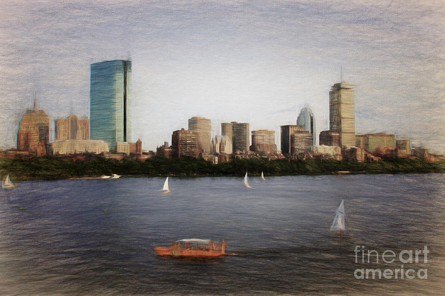 Boston Sketch Digital Art by Jayne Carney