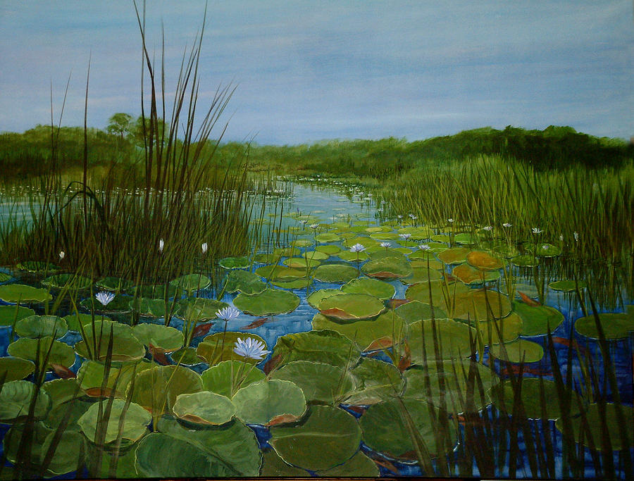 South Africa Painting - Botswana Lagoon by Maryann Boysen
