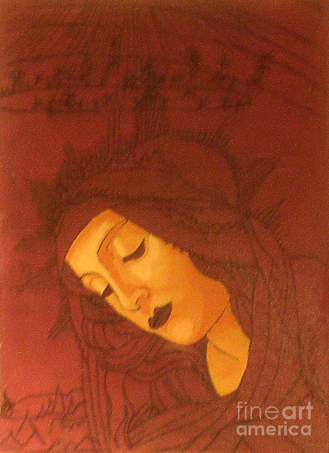 Botticelli Madonna In Sepia Painting by Genevieve Esson