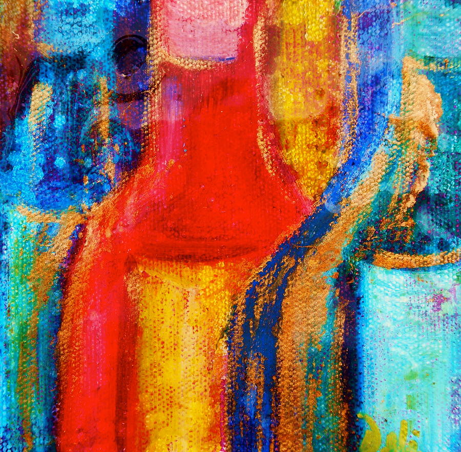 Primary Colors Painting - Bottle Shapes by Debi Starr