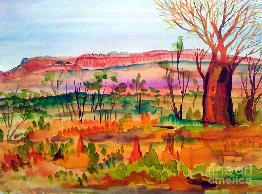 Bottle Tree in the Kimberley Northern Territory Australia Painting by Roberto Gagliardi