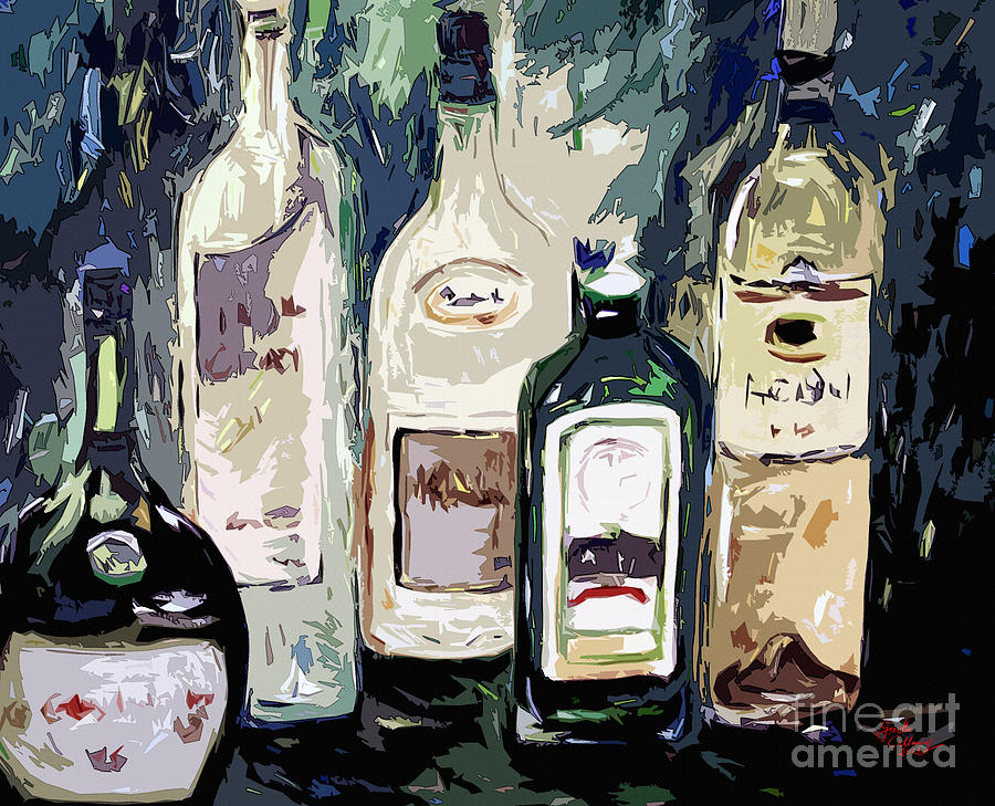 Bottles by Ginette Painting by Ginette Callaway