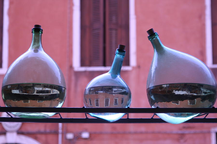 Bottles in Window in Venice Photograph by Catia Juliana