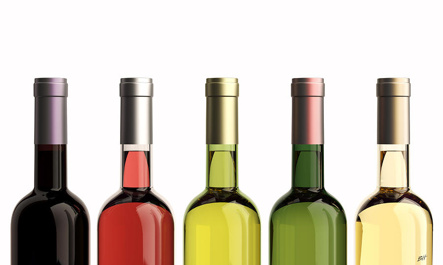Bottles Of Wine Digital Art