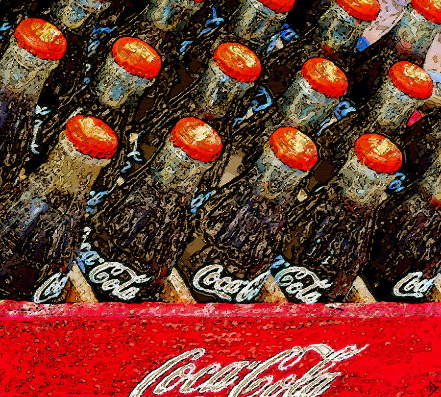 Vintage Bottles of Coke  Painting by David Lee Thompson