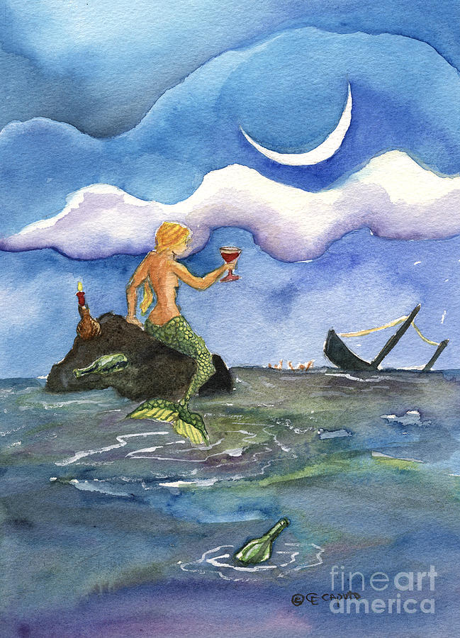 Mermaid Painting - Bottoms Up by Cori Caputo
