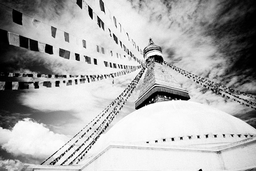 Boudhanath giant buddhist stupa in Kathmandu Himalaya Nepal  Photograph by Raimond Klavins