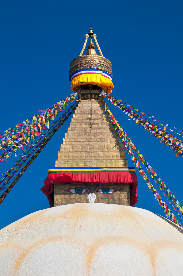 Boudhanath Stupa in the Kathmandu valley Photograph by U Schade