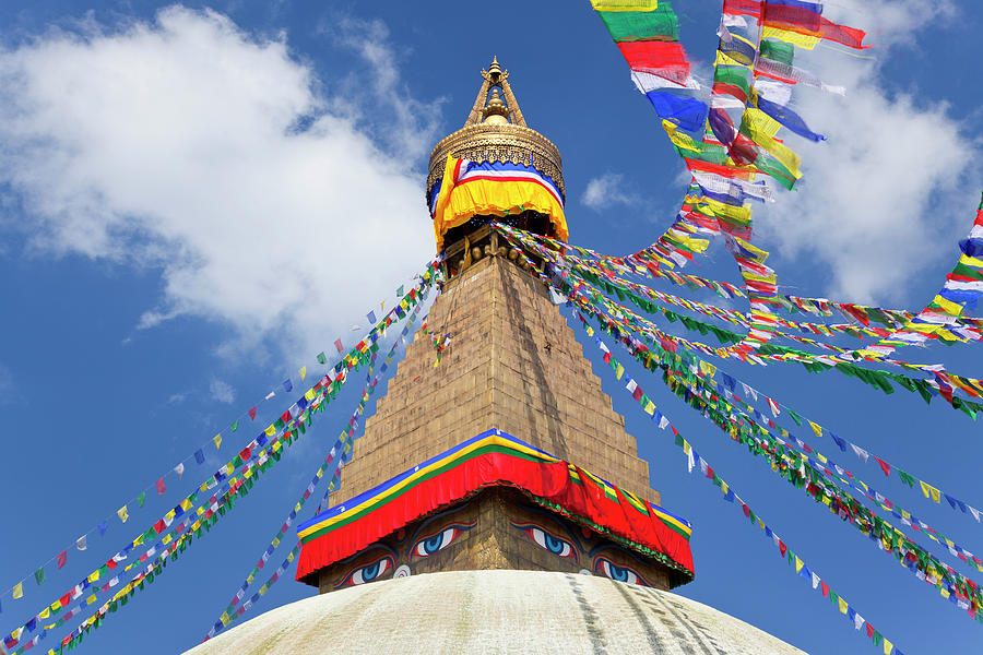 Architecture Photograph - Boudhanath Stupa, Kathmandu Valley by Peter Adams