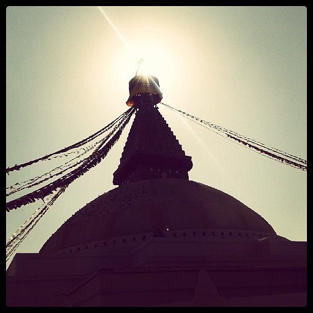 Boudhanath Sun Photograph by Raimond Klavins