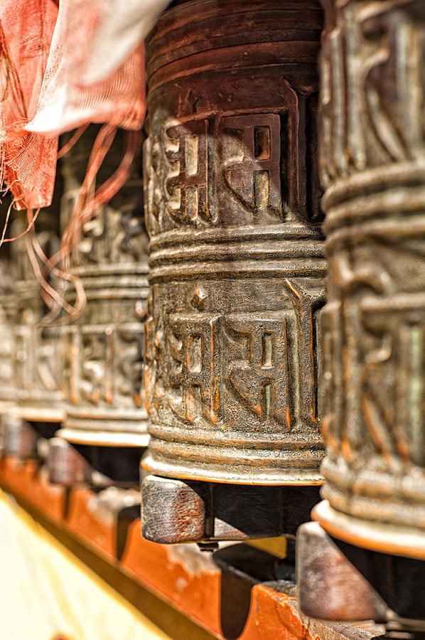 Boudhanath temple bells  Photograph by U Schade