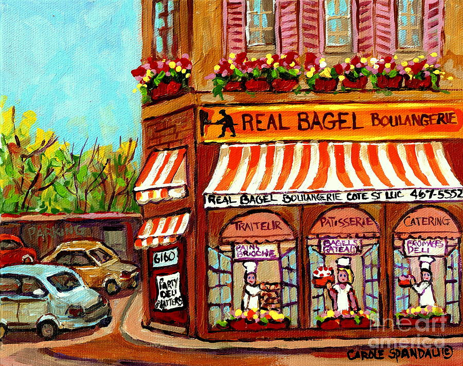 Boulangerie Paintings Real Bagel Bakeshop Ndg Deli Sandwiches ...