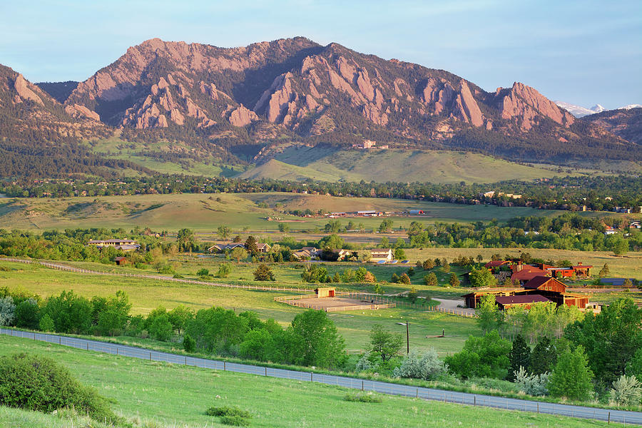 Boulder Colorado Flatirons And Ranchland Photograph by Beklaus
