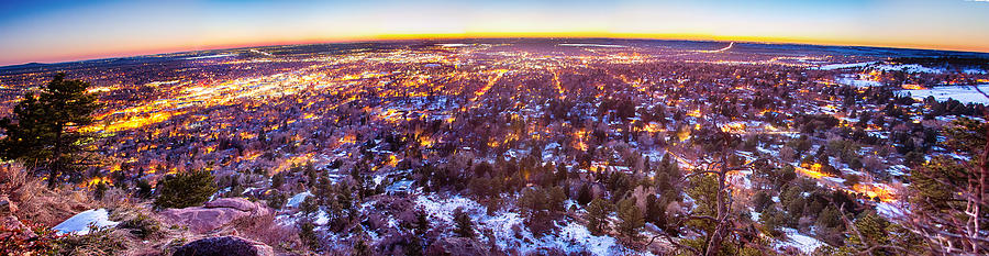 Boulder Colorado Panorama Sunrise Glow Photograph by James BO Insogna