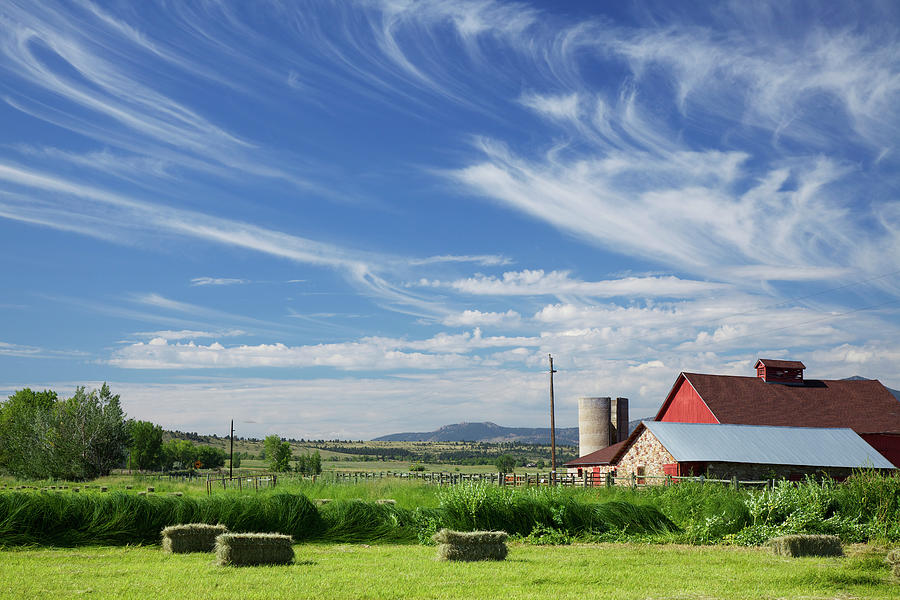 Boulder Colorado Red Barn And Cloudscape Photograph by Beklaus