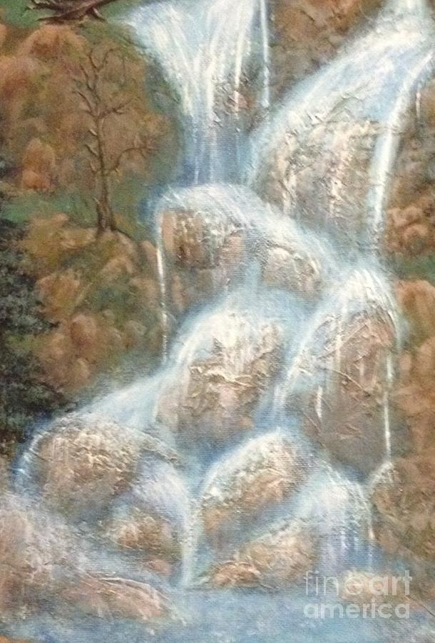 Waterfall Painting - Boulder Falls  by Karen Hamby