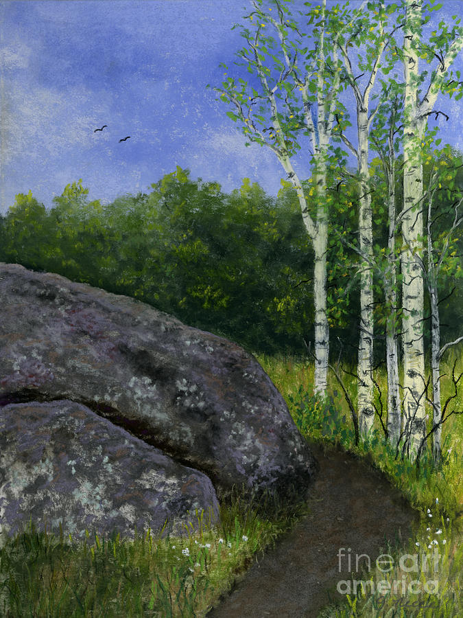 Boulder Trail Painting by Ginny Neece