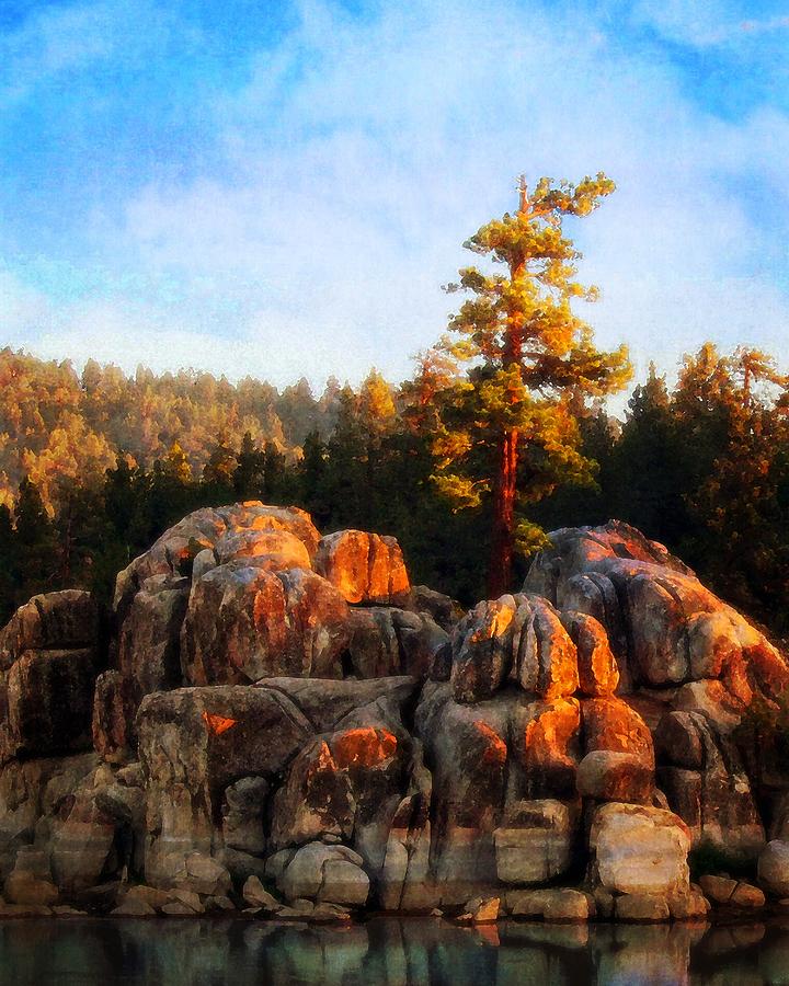 Boulders and Pine Photograph by Timothy Bulone