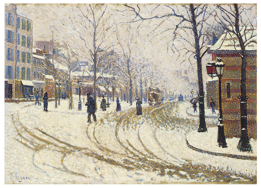 Paul Signac Painting - Boulevard de Clichy Snow by Paul Signac