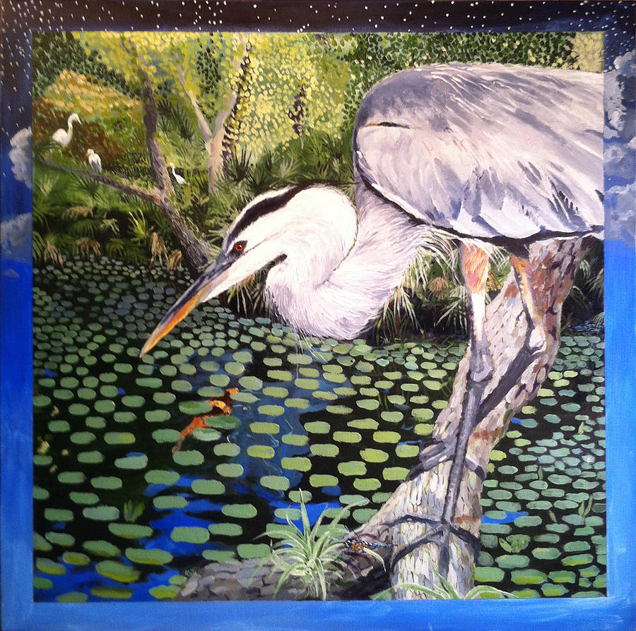 Heron Painting - Boundary Series IV by Thomas Stead